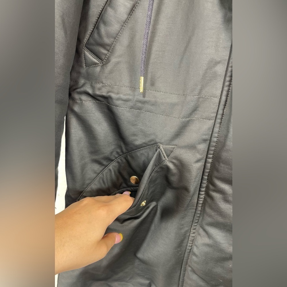 J. Crew Perfect Winter Parka Women’s Small Water Black Hooded Snow Ski Jacket - Picture 7 of 16